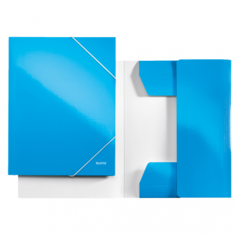Mapa cu elastic Leitz WOW, carton laminat, A4, 250 coli, albastru